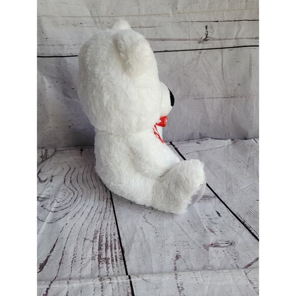 American Greetings White Teddy Bear Plush Valentines Day Heart Stuffed Animal - Picture 6 of 9
